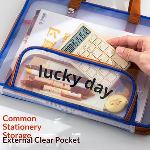 <span class=keywords><strong>Sac</strong></span> à compartiments multiples à fermeture éclair en maille, <span class=keywords><strong>format</strong></span> horizontal <span class=keywords><strong>A4</strong></span>, grande capacité, portable, pour élèves du primaire et du secondaire, modèle 680 - Product Image 4