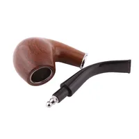 Pipe à tabac en gros pipes à fumer à la main en bois d'ébène travail d'art durable pipe en bois accepter tube en bois de logo personnalisé pour fumer