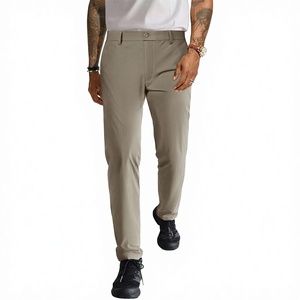 Pantalon de costume formel pour homme, taille haute, coupe slim, jambe droite, séchage rapide, infroissable, écologique, 100 % polyester - Product Image 2