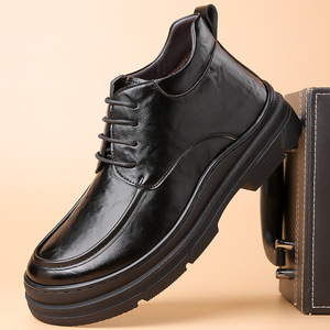 Botas de Tobillo para Hombre, Punta Redonda, Tacón Grueso, Forro de Piel Sintética, Suela de Goma, Estilo Martin, Aislantes, con Cordones, Altura Media - Product Image 1