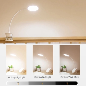Lámpara de escritorio LED moderna, lupa de cuello de cisne, luz de mesa USB recargable, batería 18650, Clip táctil, lámparas de estudio para sala de estar, Flexo - Product Image 3