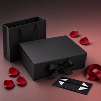 Boîte cadeau pour bijoux pour la Saint-Valentin, boîte d'emballage rigide pliable magnétique personnalisée en une seule pièce, vente en gros
