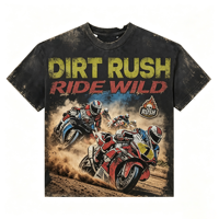 T-shirt personnalisé pour homme, en coton épais, délavé à l'acide, coupe oversize, imprimé DTG, style streetwear, coupe carrée, t-shirt court pour homme