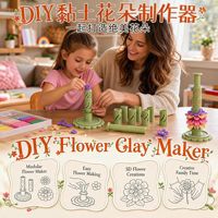 Kit de fabrication de fleurs en argile DIY avec outils et moules 3D, PLA écologique, bouquet pouvant servir de décoration, jouet créatif pour enfants et adultes