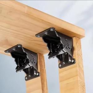 Support d'angle pliant en fer noir à 90 degrés pour pieds de table, charnière de meuble, support d'étagère, armoire et cadre de lit - Product Image 4