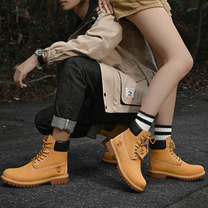 Оригинальный зимний теплый желтый нубук натуральная кожа Чукка обувь для женщин мужчин Нескользящие прочные EVA для пеших прогулок - Product Image 3