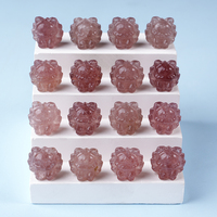 Vente en gros de pierres précieuses en vrac cristal fraise quartz bracelet à breloques design breloques sculpture renard pour bracelet fabrication de bijoux DIY