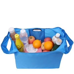 En Stock, bolsa de compras impermeable personalizada reutilizable plegable grande multicolor, bolsa de compras de playa de poliéster con bolsillo - Product Image 3