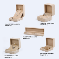 Boîte à bijoux en velours de qualité supérieure, logo personnalisé, étui de rangement luxueux et doux pour bijoux, bagues, boucles d'oreilles, colliers et montres