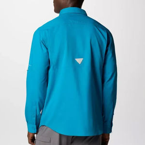 Polo boutonné en micro-polyester Fly, de haute qualité, en nylon uni, dos ouvert, chemise de pêche personnalisée avec impression sur mesure. - Product Image 2