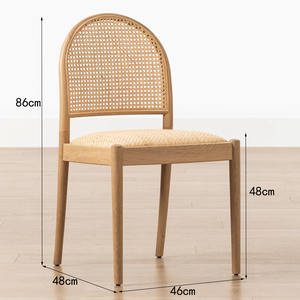 Modern Mid-Century estilo madeira maciça Rattan jantar cadeira para Home Offices Hotéis Apartamentos para jantar e café - Product Image 2