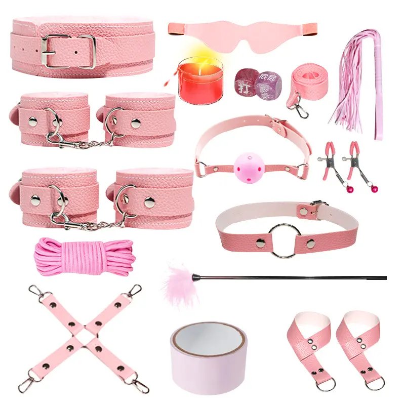 Sm Bondage Restraint Cuffs Vibrator Set,Anal Plug Bundle Combinación de accesorios para adultos, Vibrador Bondage Kits Set para parejas Juegos sexuales