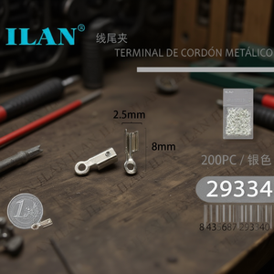 2,5 mm Argento 200 pezzi per terminali per cavi - Product Image 3