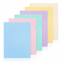 Dossier de présentation en plastique transparent en forme de L A4 avec logo personnalisé, dossier de documents en PP pour fournitures de bureau et scolaires