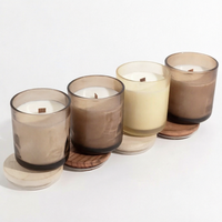 Ventes en gros de pots en verre givré LA03M avec motifs personnalisés, bougies parfumées avec logo privé pour la décoration et l'usage domestique