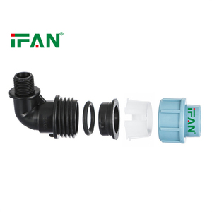 Raccord de compression en PP IFAN, vente en gros d'usine, raccord de tuyau, <span class=keywords><strong>coude</strong></span> mâle, 16-32 mm, raccord de tuyau d'irrigation en PEHD - Product Image 4