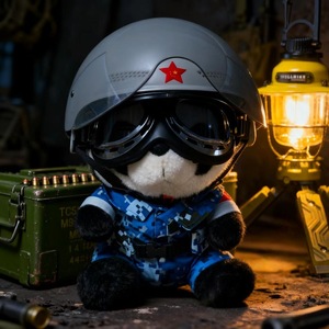 Peluche créative de style marine, armée, air force, police, ours camouflage, panda, 31cm-50cm, cadeau d'anniversaire parfait pour les camarades de l'armée - Product Image 3