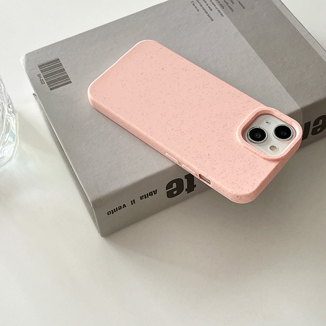Waterproof Eco-Friendly Degradable Wheat Straw Phone Case Customized Color for iPhone 16 15 14 13 12 Pro Max