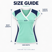 Haut de tennis personnalisé pour femme à manches courtes, col en V, color block, respirant, pour l'entraînement au tennis