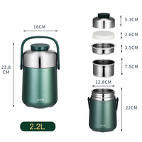 Luxueux pot pour enfants en acier inoxydable thermos conteneur à déjeuner pot de nourriture chauffant boîte à lunch pour adultes