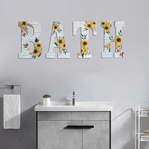 Recortes de <span class=keywords><strong>letras</strong></span> de madera, letrero de pared rústico, letreros colgantes decorativos del alfabeto para decoración de pared de boda - Product Image 2