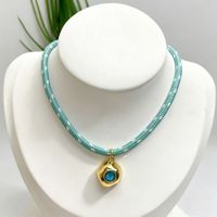 Collier en paracorde plaqué or 18 carats avec breloque zircon, tendance estivale, pour la fabrication de bijoux DIY, accessoires de mode
