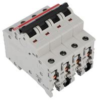 Disjoncteur miniature de type D compact System Pro M S204-D10, 4 pôles, pouvoir de coupure 6 kA, 10 A, 400 V CA, série S200, référence 2CDS254001R0101
