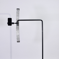 Lampe de sol demi-lune robuste de 28 pouces à livraison rapide avec support de téléphone pour cils, ongles, tatouages et lits de soin des cils