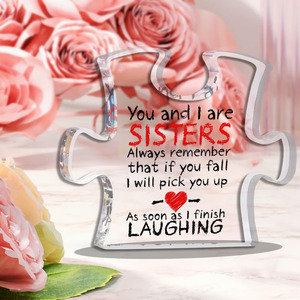 Diytree moda acrílico rompecabezas forma placa conmemorativa <span class=keywords><strong>hermana</strong></span> <span class=keywords><strong>cumpleaños</strong></span> o Navidad decoración regalo decoración personalizada - Product Image 1