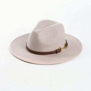 Wholesale Western Style 100% Wool Cowboy Fedora Hats With Belt High Quality Felt Hat - Product Image 4