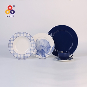 Sanhuan Bộ đồ ăn Màu Xanh Hoàng gia men với in ấn kỹ thuật số thiết kế nóng bán sứ Tea Set <span class=keywords><strong>Mug</strong></span> 370cc - Product Image 6