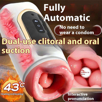 Meilleur Masturbateur Automatique en Silicone pour Homme, avec Contrôle Intelligent, Double Tête, Simulation de Sexe Oral et Coupe Avion