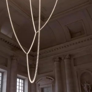 LED Crystal Chandelier Necklace Long Adjustable Height 220V White Designer Style For Hotel Villa <b>Lighting</b> - Product Image 2