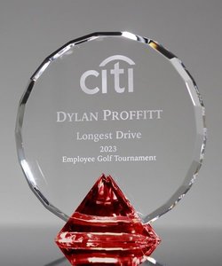 Diseño Hitop, venta al por mayor, placas de premio de cristal de forma redonda, trofeos para decoración para regalo de empresa