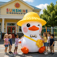 Modèle de canard gonflable personnalisé avec chapeau de paille jaune pour la décoration d'événements festifs, la publicité commerciale, les événements de carnaval