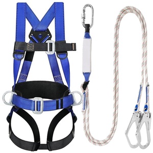 HN3006Bヨーロピアンスタイル5アタッチメントポイント安全ベルトフルボディハーネス空中作業用ダブルフックストラップ、ショックアブソーバー付き - Product Image 2