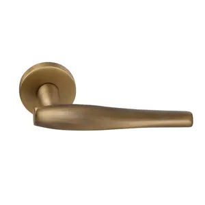 Modern Chrome Brass Door Handles Luxury Lock Lever Door Handle Entry Door Lock With 3 Keys