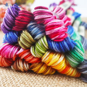18-màu độ bền cao variegated Floss Cross Stitch thêu chủ đề cho tay đan móc may-mercerized Vải nhuộm - Product Image 3