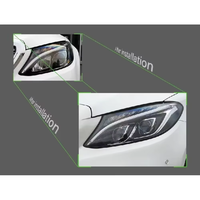 Phares de remplacement LED pour Mercedes-Benz Classe C W205 2014-2018 C260 C300 DRL H7 Bi Xénon avec clignotants – Amélioration des phares avant