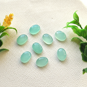 Calcedoine Paraïba, taille ovale, polie, naturelle, haute qualité, pierres précieuses en vrac pour la fabrication de bijoux - Product Image 1