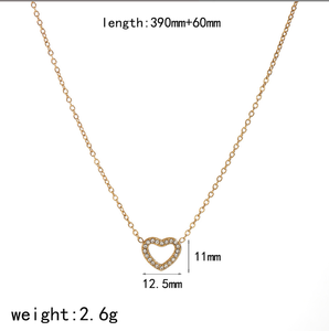 Collana a Forma di Cuore in Acciaio Inossidabile, Design di Nicchia alla Moda per Donne, Lunga Catena per Maglione che Non Sbiadisce - Product Image 5