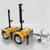 Remorque de signalisation routière portable avec châssis galvanisé, télécommande sans fil et éclairage LED pour travaux routiers municipaux et situations d'urgence