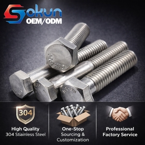 Bullone a Testa Esagonale Grado 4.8 in Acciaio Inox Zincato M3 80mm, Bullone da Costruzione Standard - Product Image 1