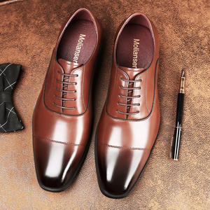 Chaussures classiques pour hommes en cuir véritable haut de gamme, fabriquées à la main, adaptées aux occasions formelles et aux mariages professionnels - Product Image 1