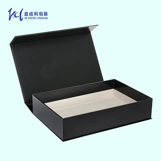 Custom Design Premium Rigid Book Shape Box Magnetic Closure Clothing Packaging Gift Box
