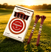 Boîte à cigarettes personnalisée en bambou avec porte-tee de golf, faible MOQ, sac transparent personnalisé