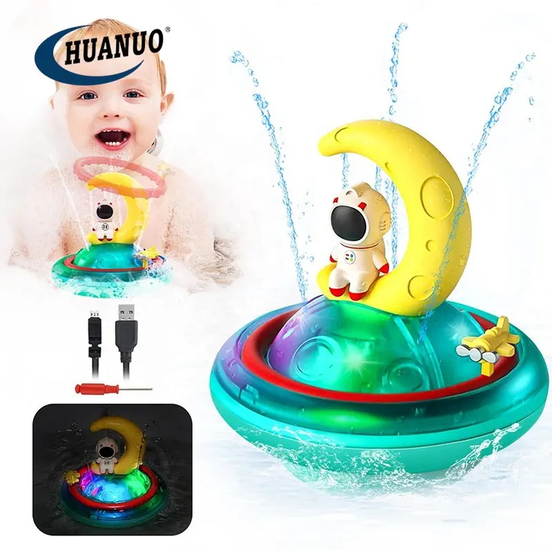 Buena Venta de juguetes de baño de agua pulverizada para bebés, impermeable, recargable, automático, rociador de agua, piscina, bañera, Juguetes