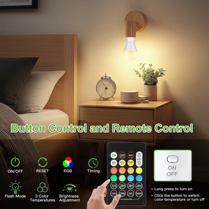 Ampoules LED <span class=keywords><strong>E27</strong></span> rechargeables en gros, ampoule d'urgence RGB moderne à bouton, dimmable 7W 3CCT, blanc intelligent pour chambre et salon - Product Image 3