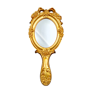 Wholesale <strong>Art</strong> <strong>Deco</strong> <strong>Vintage</strong> Handheld Oval Resin Frame Lightweight Shatterproof Freestanding <strong>Mirror</strong> Makeup Factory Price <strong>Mirror</strong> - Product Image 1