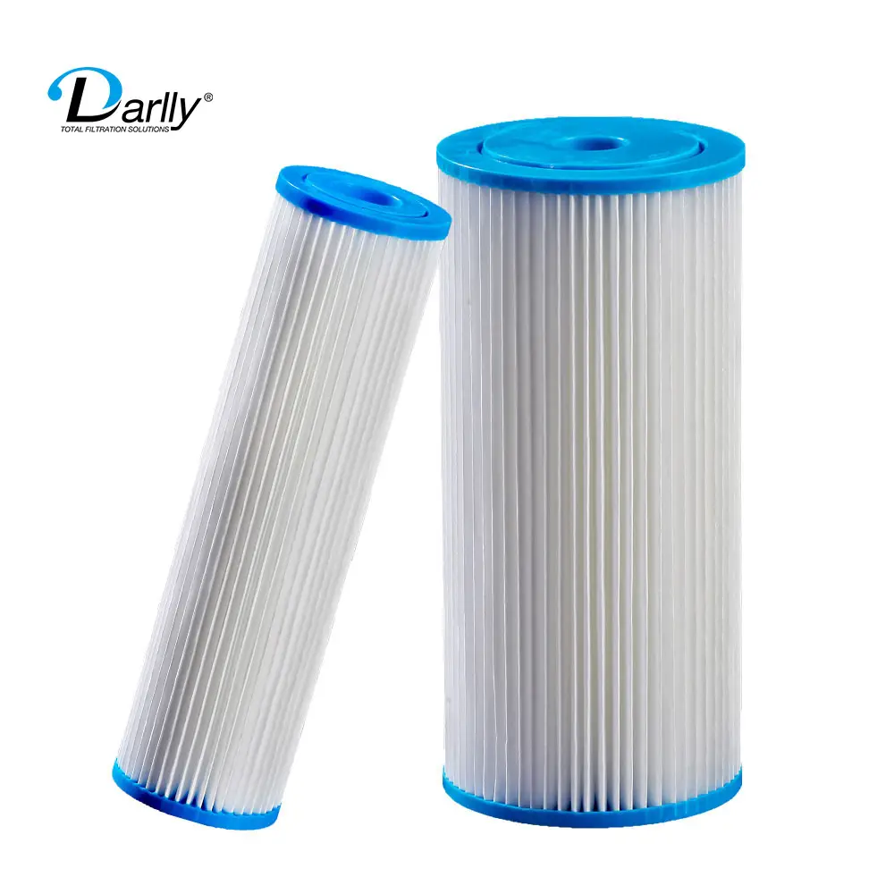 Darlly Manufaktur Großhandel Plissee Tiefe Filter patrone 10 Mikron PET Media Cartridge Filter für die Wasser aufbereitung